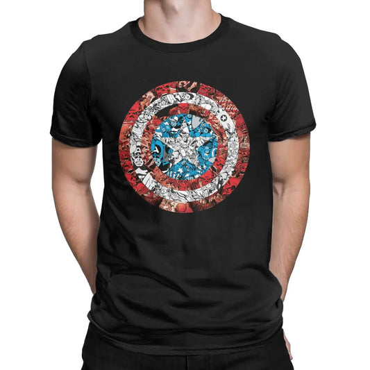 T-Shirt Captain America - Bouclier Effet Comics