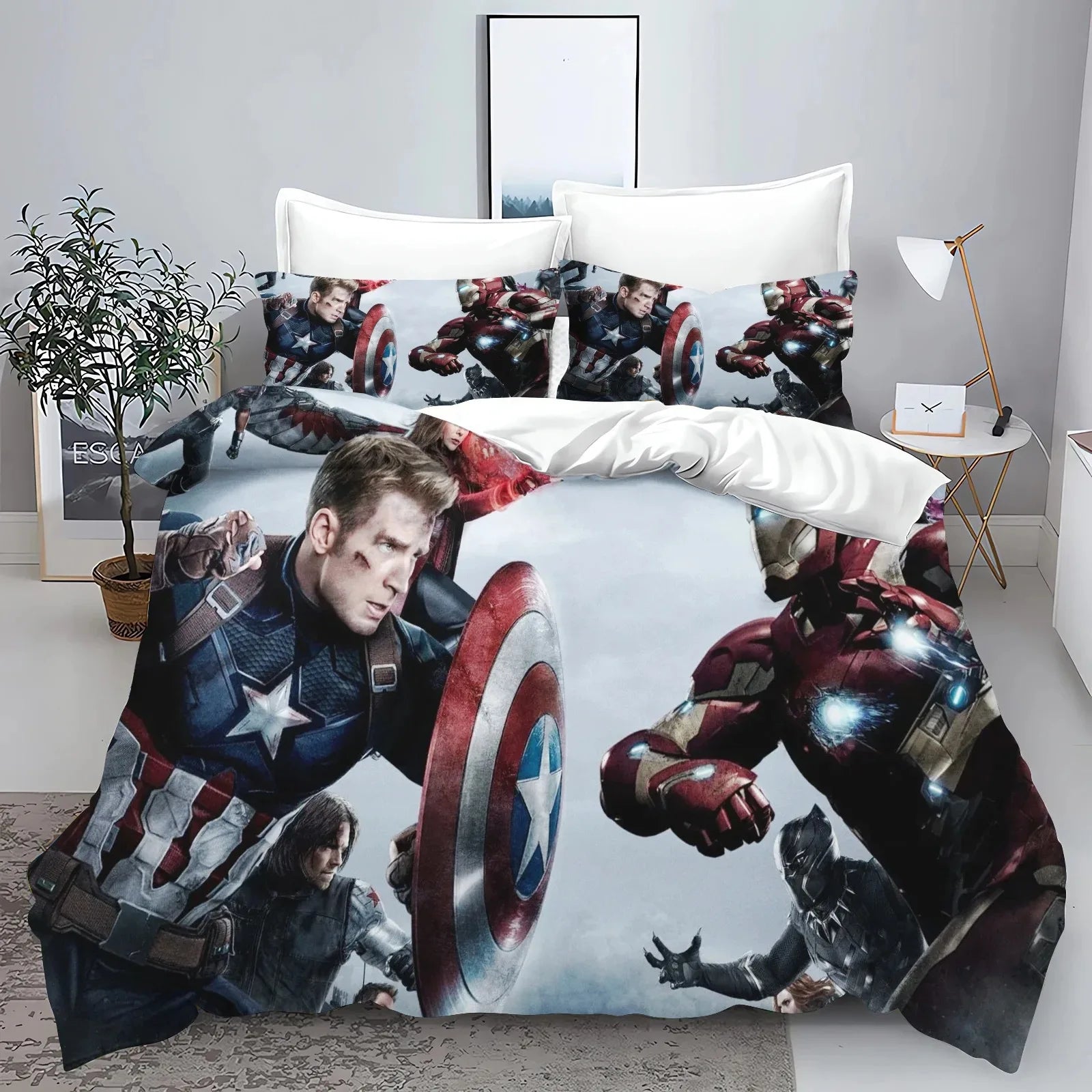 Housse de Couette Captain America vs Iron Man